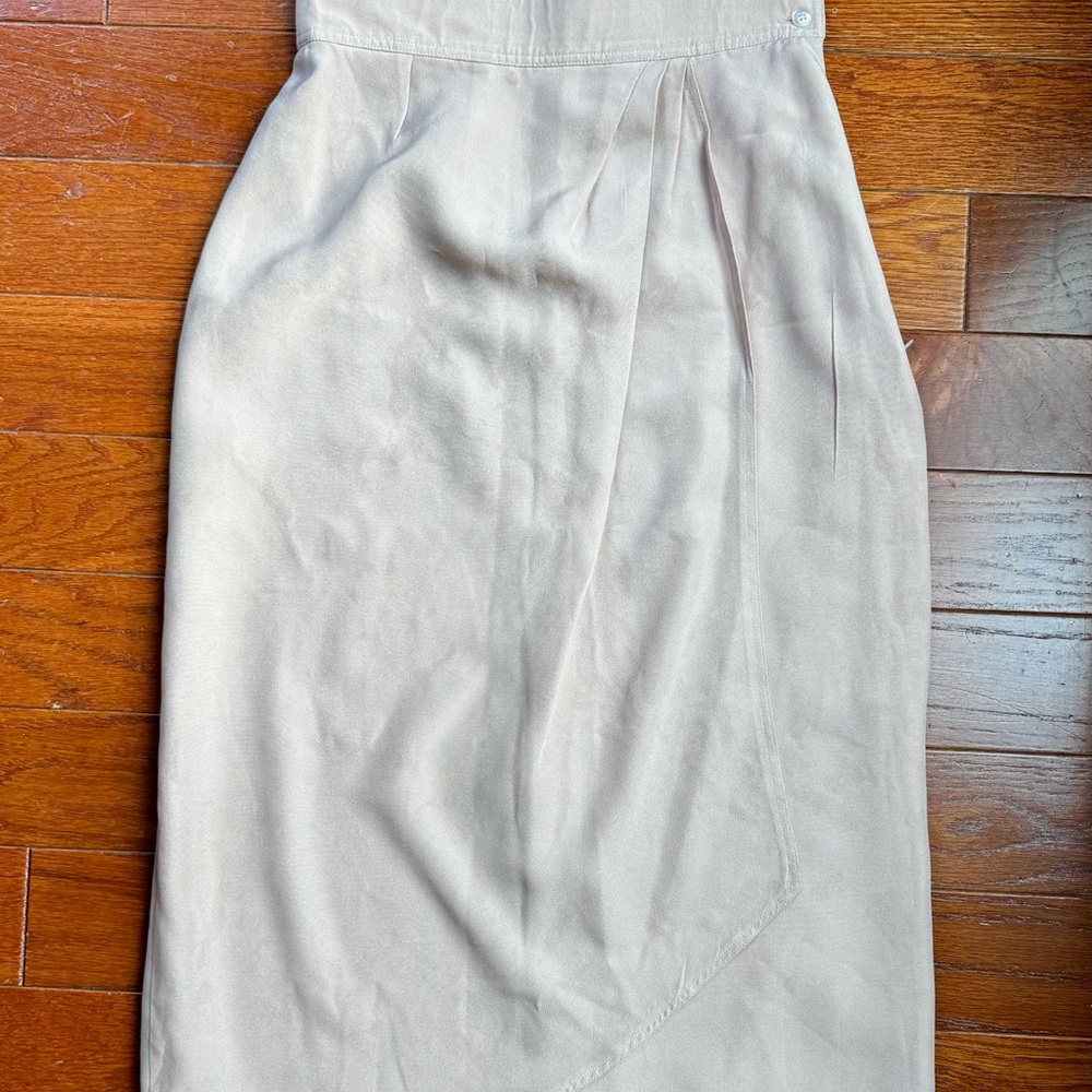 Escada High-Waist Pink Faux Wrap Silk Skirt